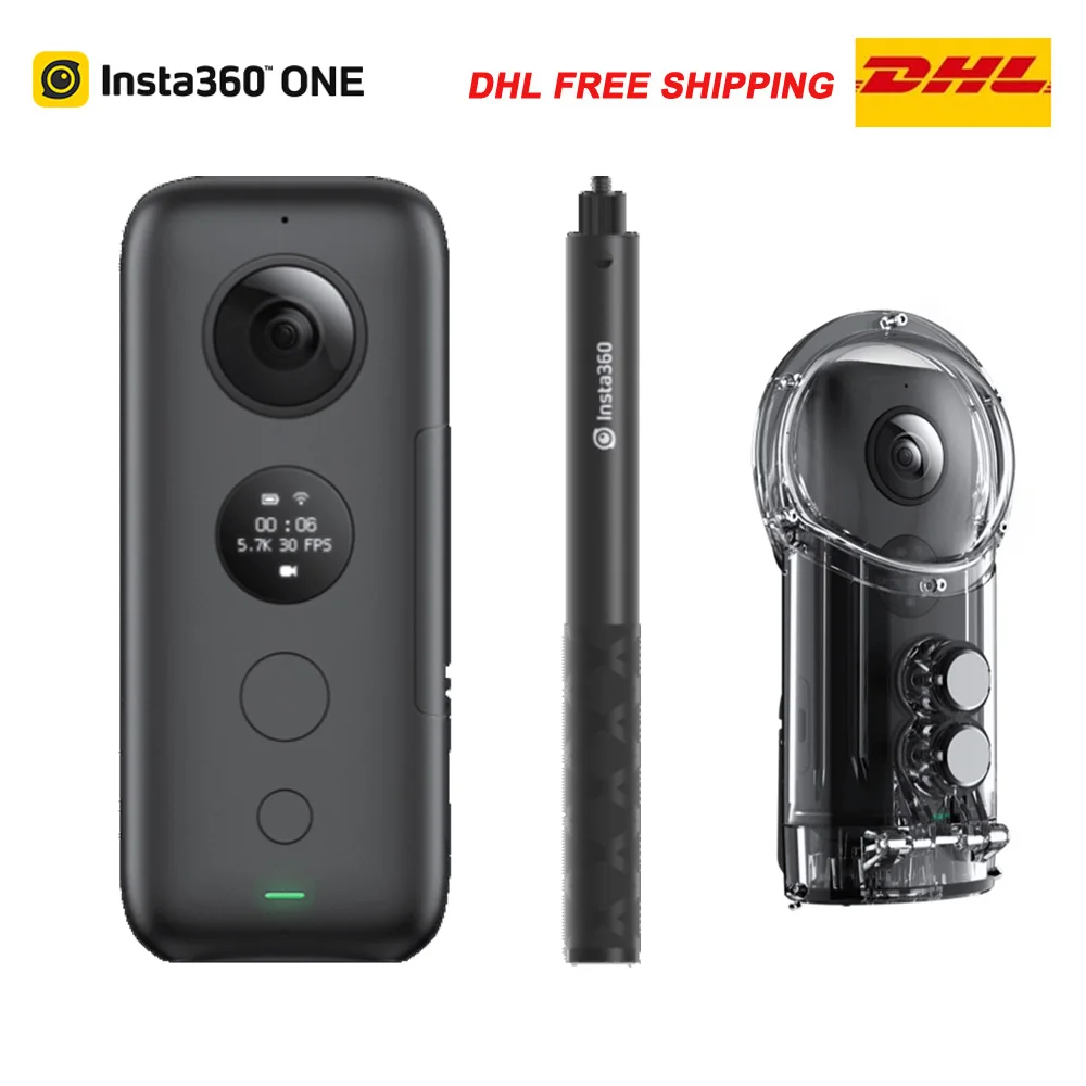 

Insta360 One X Sports Action Camera VR 360 Panoramic Camera for iPhone Android 5.7K Video 18MP Selfie Stick Diving Case