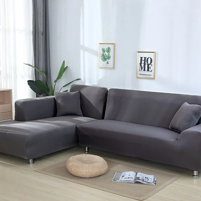 

Grey Color Elastic Couch Sofa Cover Loveseat Cover Sofa Covers for Living Room Sectional Sofa Slipcover Armchair Furniture Cover
