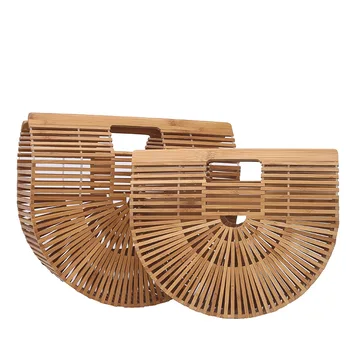 

Women handbags tote hollowed-out bag bamboo beach designer luxury handbags women purse tote bag 2020 new fashion purse