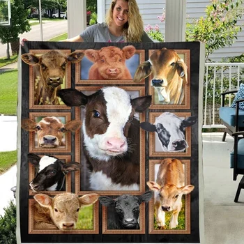 

3D Lovely Animal Pattern Custom Fleece Photo Blanket Fan Gift