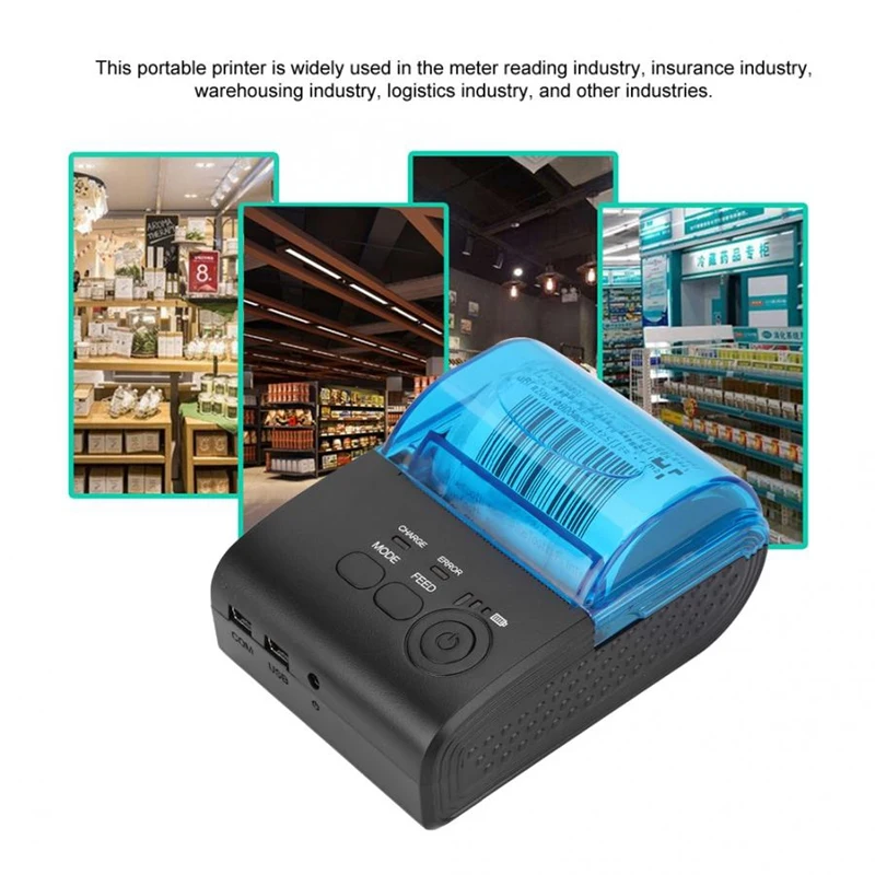 USB Серийный 5805DD Bluetooth Термопринтер для Android системы с батареей 110-240 В термопринтер с европейской вилкой