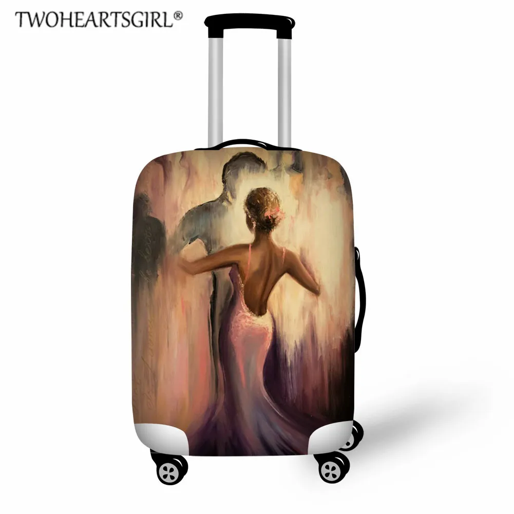 TWOHEARTSGIRL эластичный плотный багажный Защитный чехол для девочки балет танцор печать чемодан пылезащитный чехол для 18-32 дюймов - Цвет: LH1217