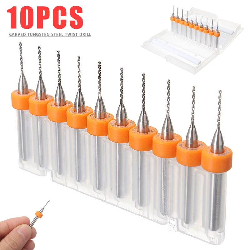 10pcs 0.8mm Micro Drill Bits PCB Bit Print Circuit Board Carbide CNC Engraving Tool | Инструменты