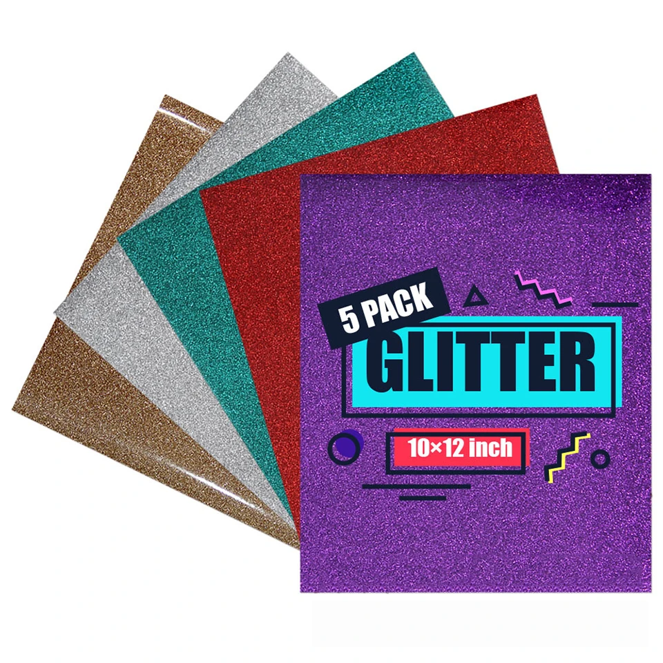 Glitter Heat Transfer Vinyl Bundle 10"x12" Shiny Htv Glitter Sheets For  T-shirts, Fabrics For Cricut/silhouette Yx-11 - Decorative Films -  AliExpress