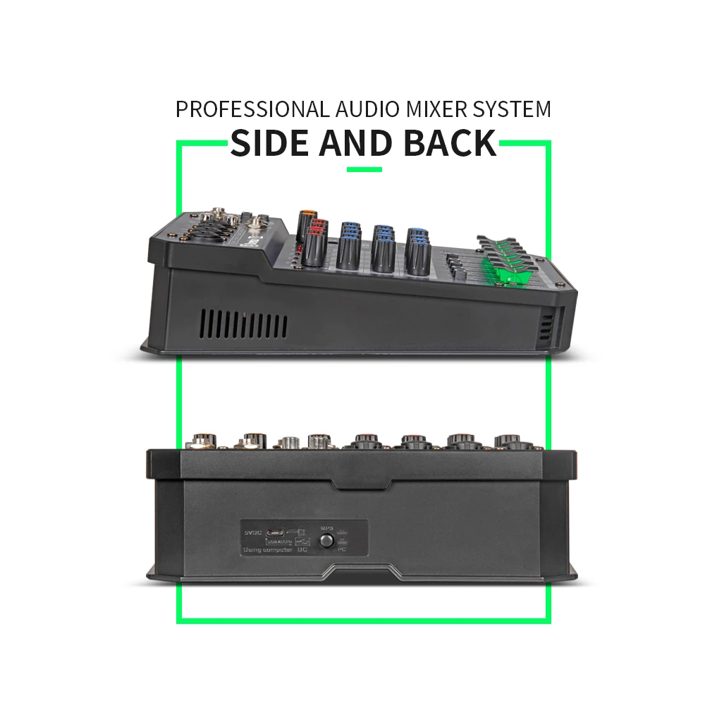 X4/6 DJ портативный мини консоль аудио микшер с DSP эффект звуковая карта, USB, 48 В фантомное питание для ПК записи пение веб-Каст