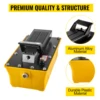 VEVOR 2.3L Fuel Tank 10000 PSI Air Hydraulic Foot Pump Single Acting with 200cm Oil Pipe & Spray Gun for Auto Repair Oil Rigging 5