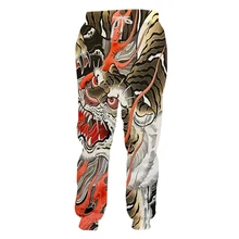 

Tiger Dragon Personality Men's Joggers Pant Man Comfortable Pant Casual Streetwear Loose Trouser Japanese Trendy Pants Polyester