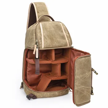 

Cowhide camera bag single shoulder Canon triangle SLR camera bag straddle bag chest bag Nikon bladder camera bag