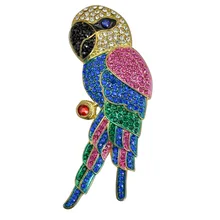 Красочные горный хрусталь птица брошь попугай универсальная брошь на корсаж кошки Европа и Америка аксессуары завод прямых продаж AliExpress