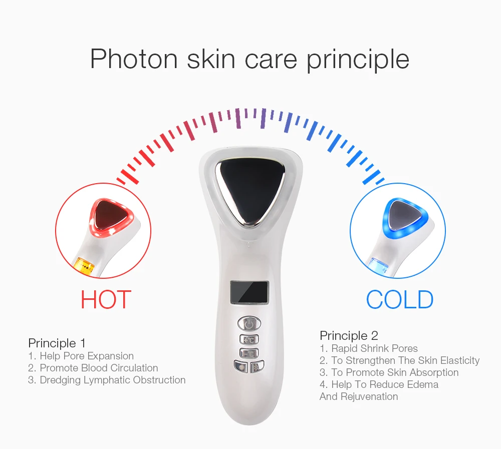 Ultrasonic Cryotherapy Face Lifting Hot Cold Hammer Electric Anti Aging Skin Rejuvenation Tightenin