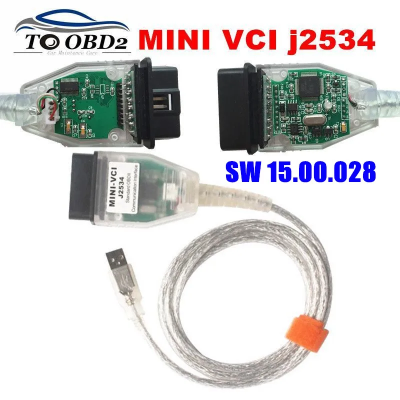Новое поступление один кабель Mini VCI J2534 для Toyota/Lexus TIS Techstream V15.00.028 FT232RL