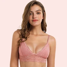 DERUILADY, кружевные цветочные полупрозрачные бюстгальтеры для женщин, сексуальное нижнее белье без подкладки, Мягкий Бесшовный Бюстгальтер без спинки, беспроводной бюстгальтер, нижнее белье