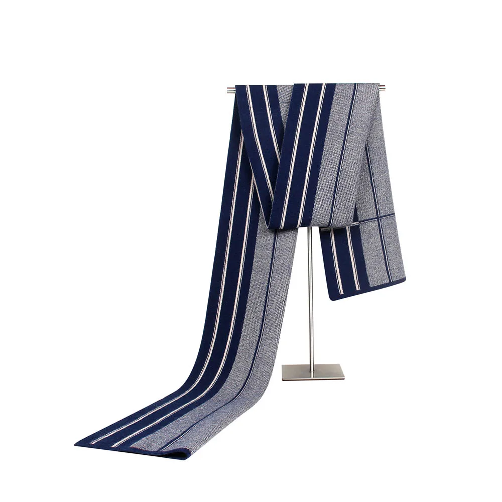 Navy Men Scarf FS классический британский для мужчин Кашемир пашмины Echarpe Homme зимние теплые роскошные брендовая дизайнерская обувь длинный шарф мягкий обёрточная - Цвет: Navy Men Scarf
