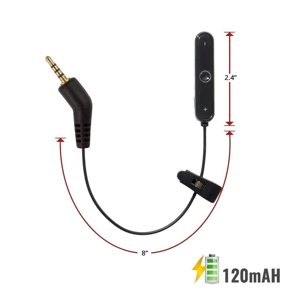 Bluetooth 5 0 Handsfree Music Receiver Wireless Stereo Audio Adapter for Bose QC3 Quiet Comfort QuietComfort QC 3 Headphones