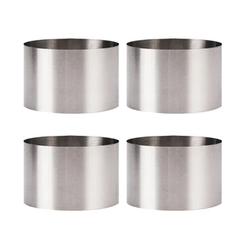 

4pcs Circular Stainless Steel Mousse Ring Cake Cookie Baking Mold Stainless Steel Biscuit Mould for Baking