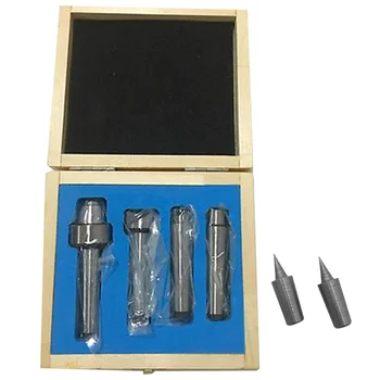 

MT2 Live Center Wood Lathe Drive Spur Cup 4Pcs Set with 2Pcs Extra Replacement Tips with Good Quality Wooden Box