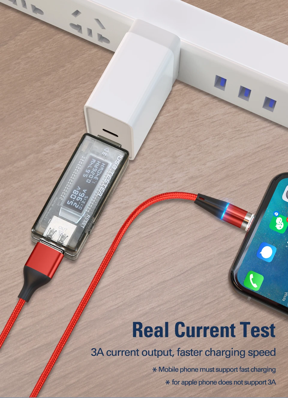 2 м Магнитный кабель для быстрой зарядки 3 А для iPhone XS X XR 8, зарядное устройство для быстрой зарядки 3,0, Micro usb type-C, магнитный кабель на базе Android для samsung S8 S9