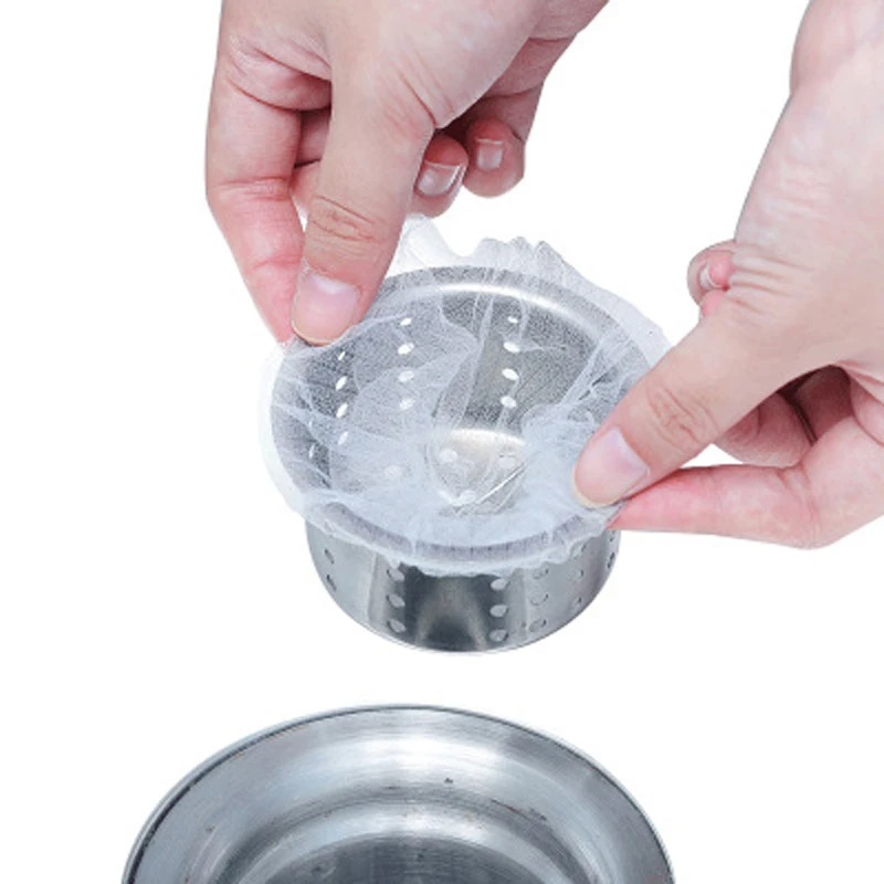 30Pcs/Lot Kitchen Bar Tool Sink Drainage Port Elastic Colander Strainer Net Bag Residue Rubbish Water Filter Anti-Clogging