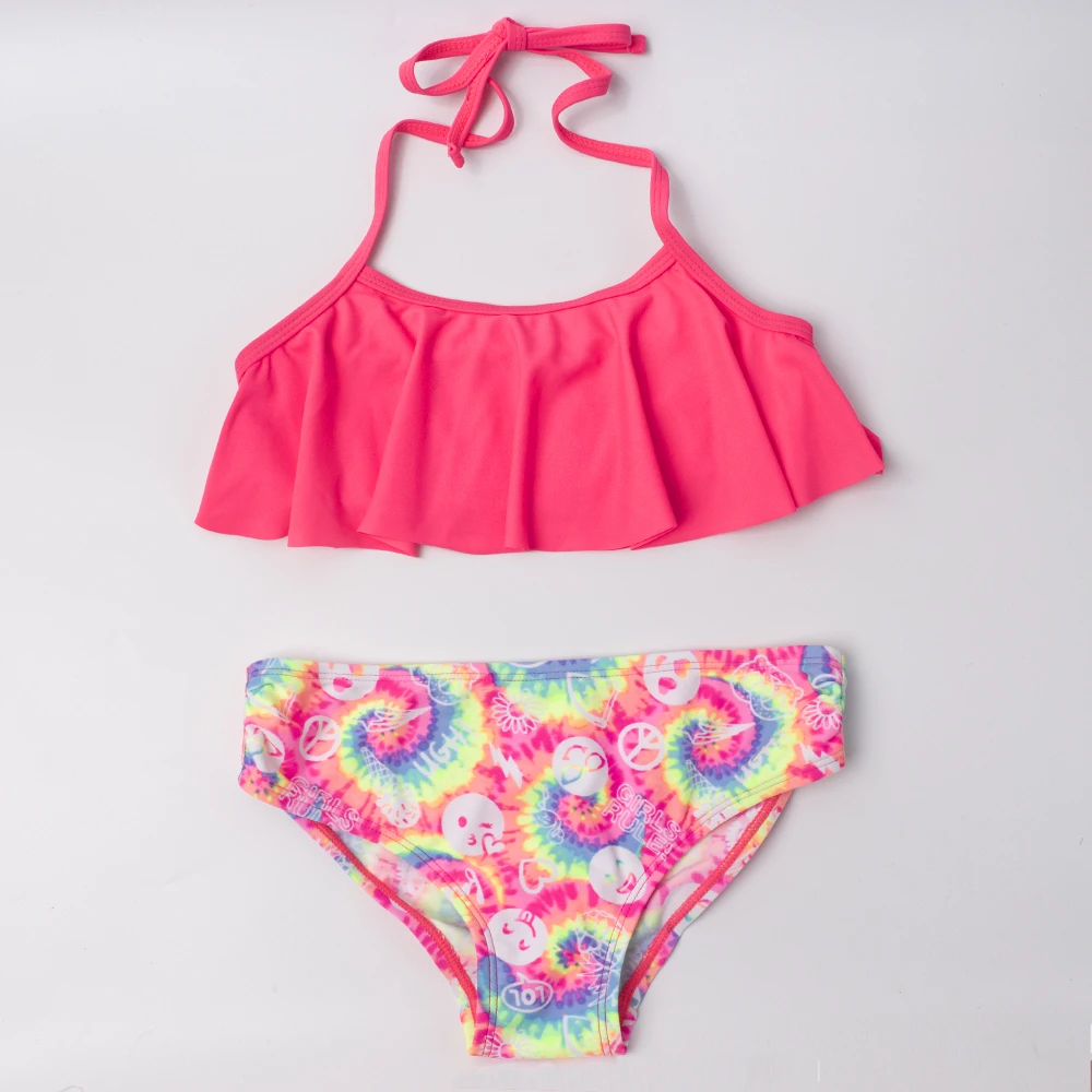 Trajes de baño de dos piezas para niñas, Bikinis estampados de 5 a 12 años, conjunto de Bikini, traje de baño niños, ropa de playa|Bodis| - AliExpress