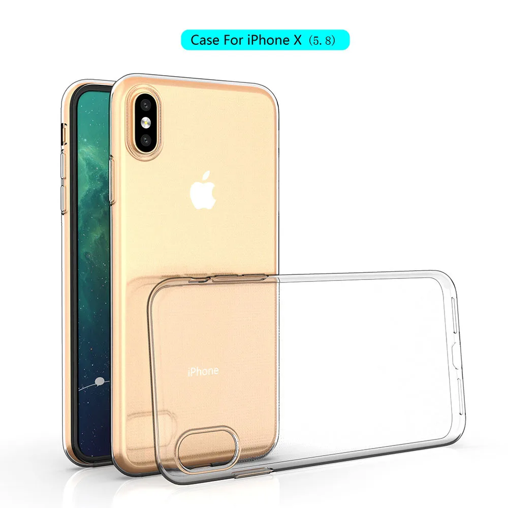 Чехол для iphone X 5 8 дюйма прозрачный мягкий противоударный чехол из ТПУ с защитой