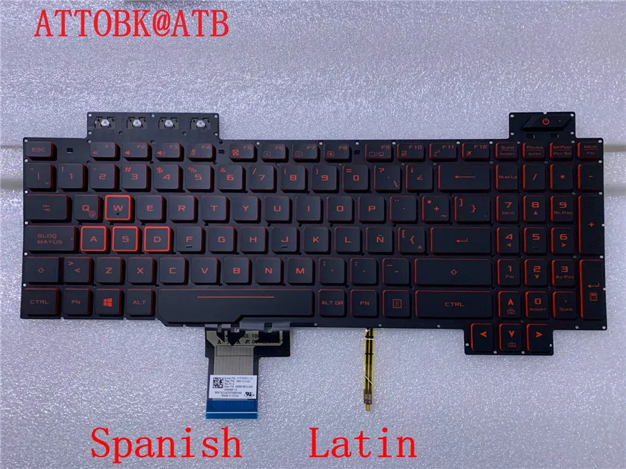 Espanhol Latin Árabe Eua Teclado Portátil para Asus Tuf Gaming Fx504 Fx504ge Fx504gd Fx80 Fx86s Fx705 Fz80 Zx80g Fx86fe Backlight - Imagem 3