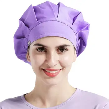 

Chic Solid Color Hat Practical Doctor Nurse Cap Working Hat Dust-proof Cap Useful Head Protector for Daily Use