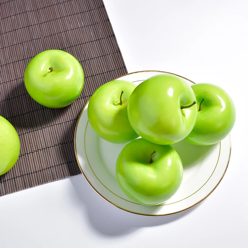 Kitchen Artificial Green Apples Office Decoration Foam Fruits Fake
