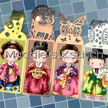 

CJBK28-31 New Style Cute Gift Metal Bookmark Cross Stitch Kit Cotton Thread Chinese Cross Stich Kits Present Cross Stich Package