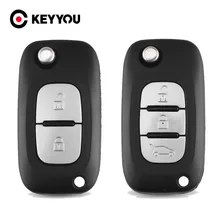 KEYYOU 2/3 düğmeler Renault Clio Megane Kangoo için Modu Fob araba anahtarı durum kapak çevirin katlanır uzaktan anahtar Shell kılıf