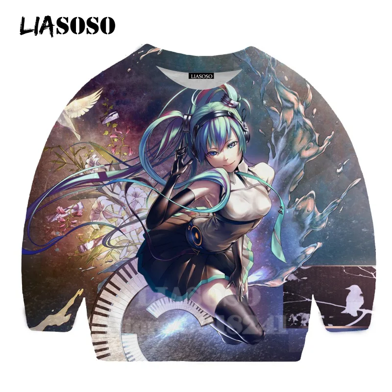 11 LIASOSO детей толстовки 3D принт аниме девочка Hatsune Толстовка Miku детская модная футболка для мальчиков и девочек с принтом и круглым вырезом, топ, Детский свитер для подростков B174-4 - Цвет: 11