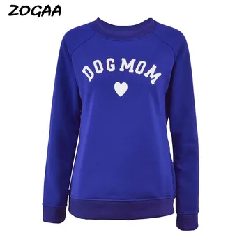 

ZOGAA New Sweatshirt Women's Dog Mom Print Fashionable Heart-shaped Print Kawaii Sweatshirt
