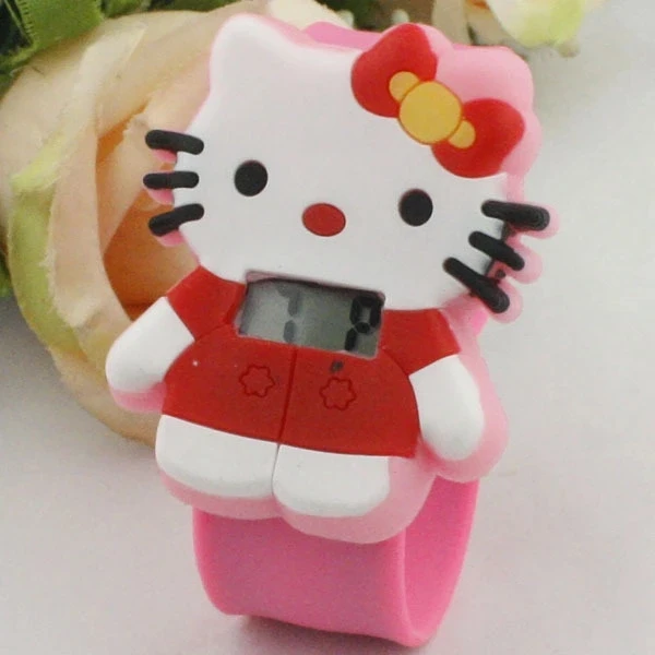 Электронные часы с рисунком hello kitty для девочек - Цвет: Розовый