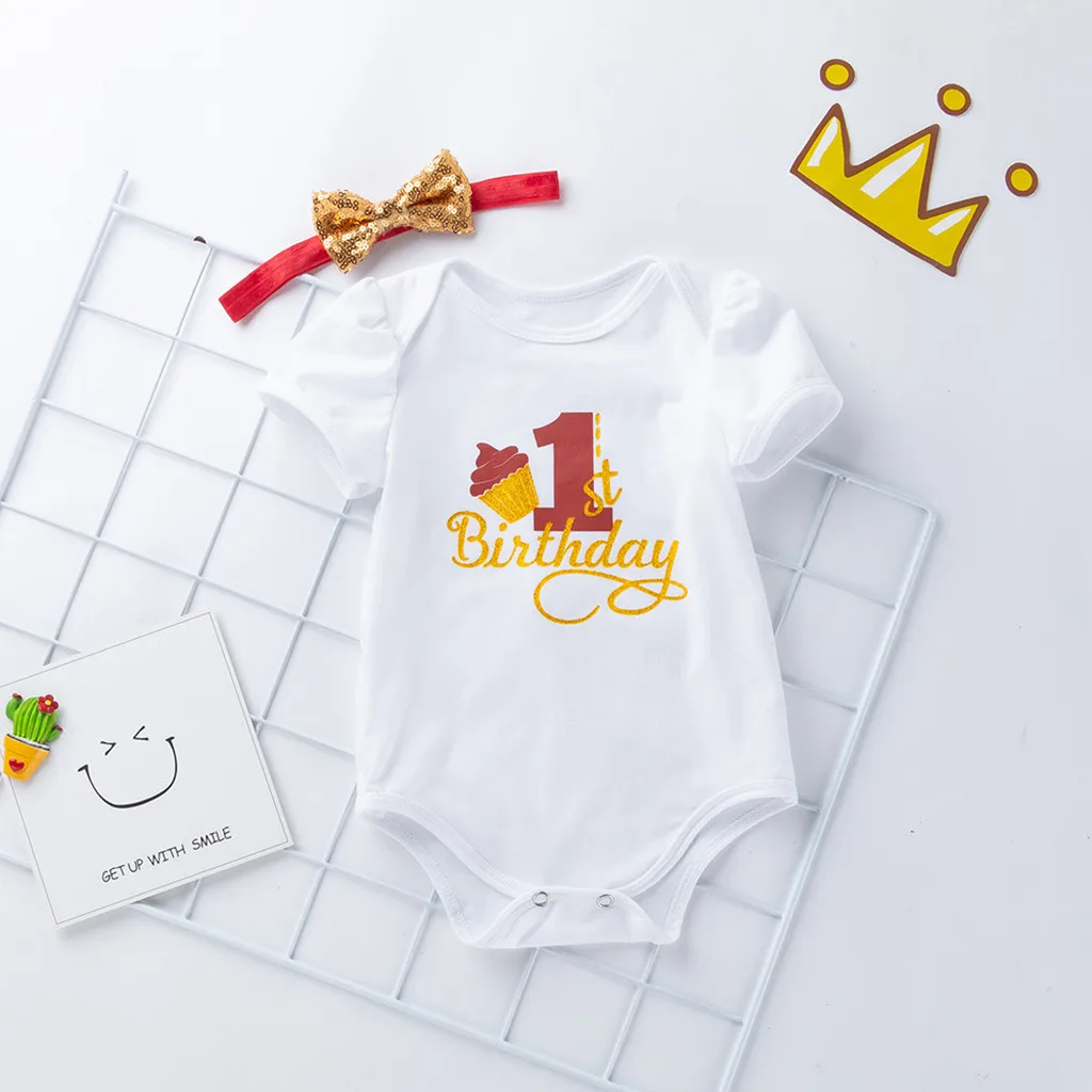 Одежда для новорожденных девочек с надписью «My First Birthday»; комбинезон с короткими рукавами и цифрами; однотонная фатиновая юбка-пачка; Roupa Infantil Menina