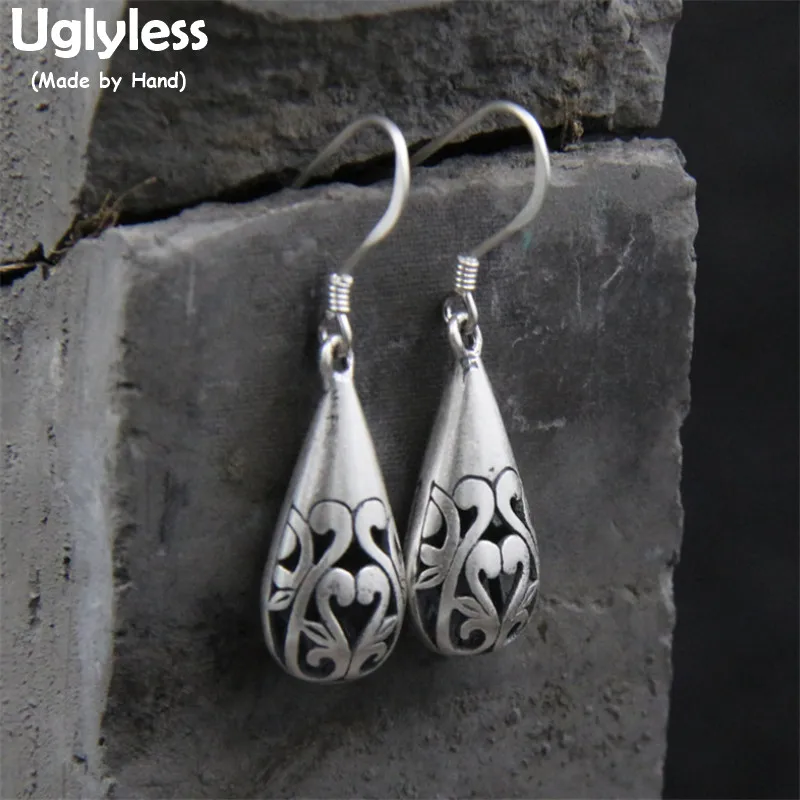 

Женские Длинные Винтажные серьги Uglyless, в этническом стиле, из стерлингового серебра 925 пробы, в форме сердца