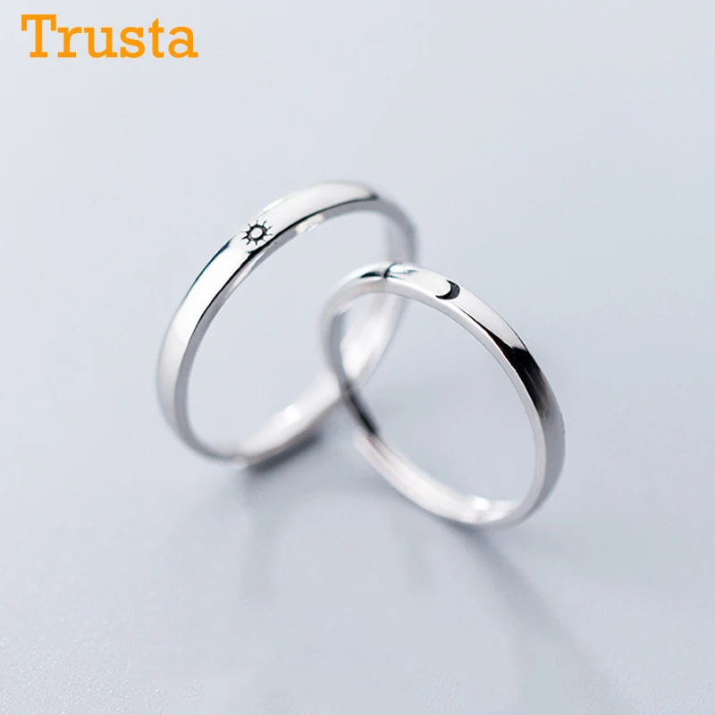 Trustdavis S925 пара влюбленных Луна солнце кольцо для мужчин и женщин Свадебные Кольца Мода 925 пробы серебряные ювелирные изделия DA382