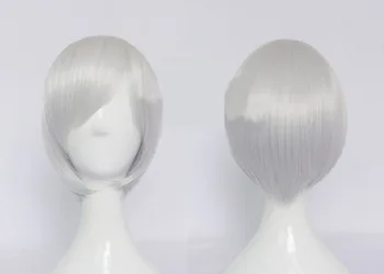 

Youmu Konpaku Yzak Jule Tobiichi Origami Cosplay Wigs High-temperature Fiber Synthetic Hair Sliver Short Hair + free wig net