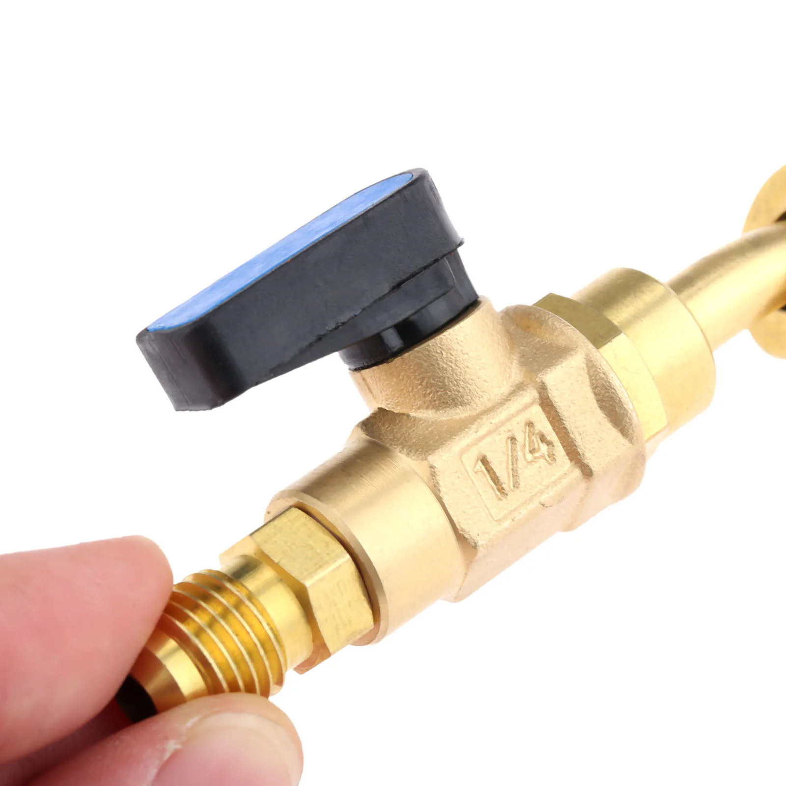3 шт. HVAC A/C Угловой запорный шаровой кран адаптер латунный 1/4 &quot5/16&quot SAE для R22 R12 R410a