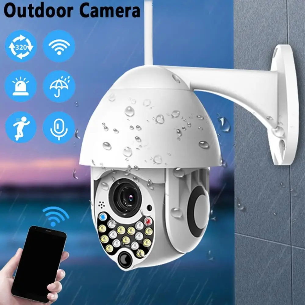 

Home Security HD 1080P IP Camera Wireless Outdoor Cam 17LED 2MP High Speed CCTV IR Camera with Sound Light Alarm Function