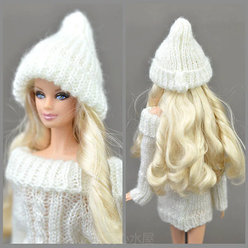 Аксессуары для кукол теплые зимние аксессуары на голову Hairwear тканые вязаные шапочки для куклы Барби шляпа с домами для 1/6 BJD куклы, детский подарок