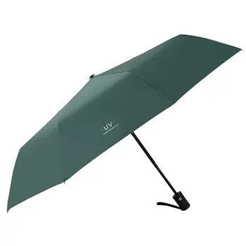 

Black plastic sunscreen and anti UV UV UV umbrella. Korean version of Mori's three fold umbrella, sunny and rainy business umbre