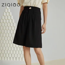 Ziqiao escritório senhora preto terno shorts mulher shorts