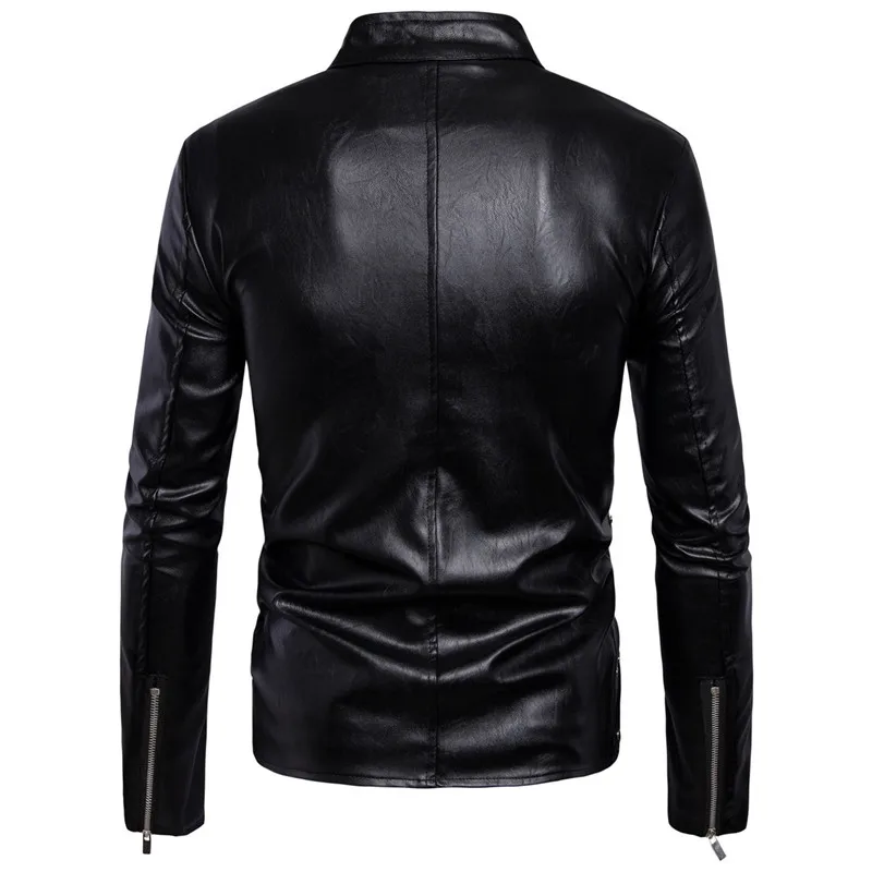 Новинка, весенние кожаные куртки, мужские пальто, 5XL, модные, со стоячим воротником, на молнии, мотоциклетная, искусственная кожа, верхняя одежда, мужское кожаное меховое пальто, куртка