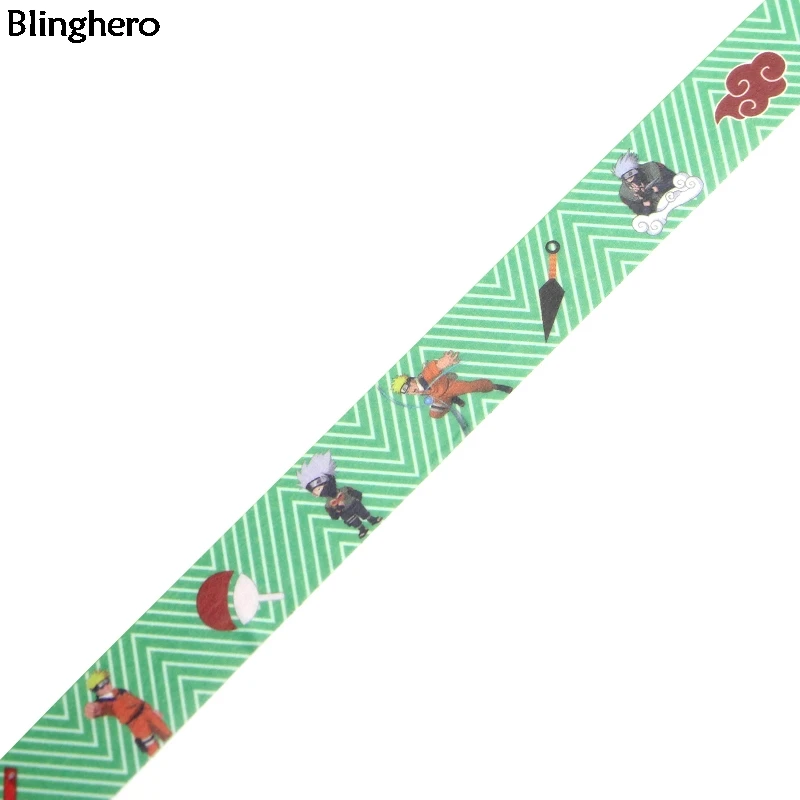10 шт./компл. Blinghero с рисунком из аниме «Наруто» 15 мм х 5 м лента Washi маскирующая лента холодный клей наклейки с лентами Декоративные Канцелярские ленты BH0027