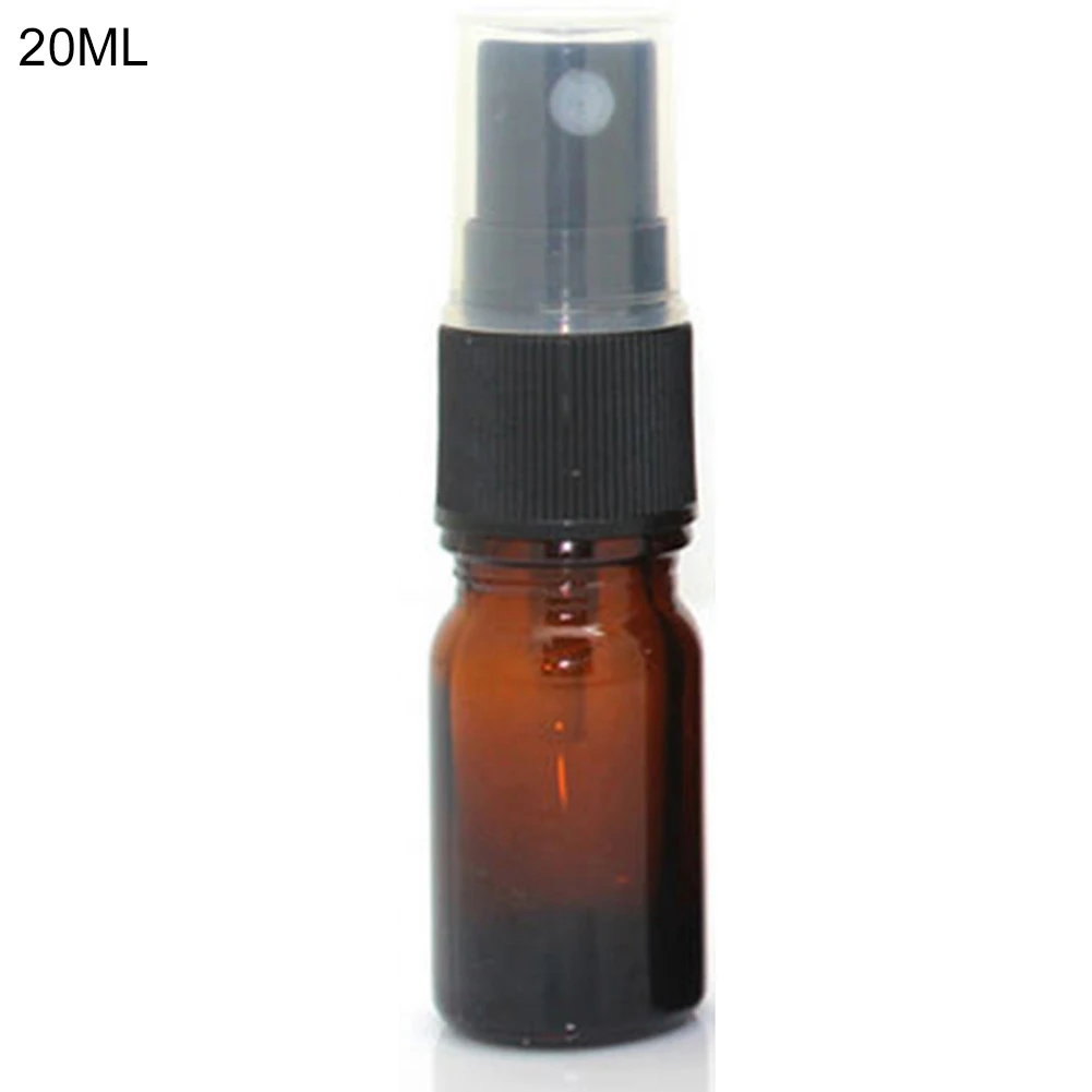 Hot 5-100ML Beauty Empty Amber Glass Bottles Essential Oil Mist Spray Container Case Refillable Bottles Travel