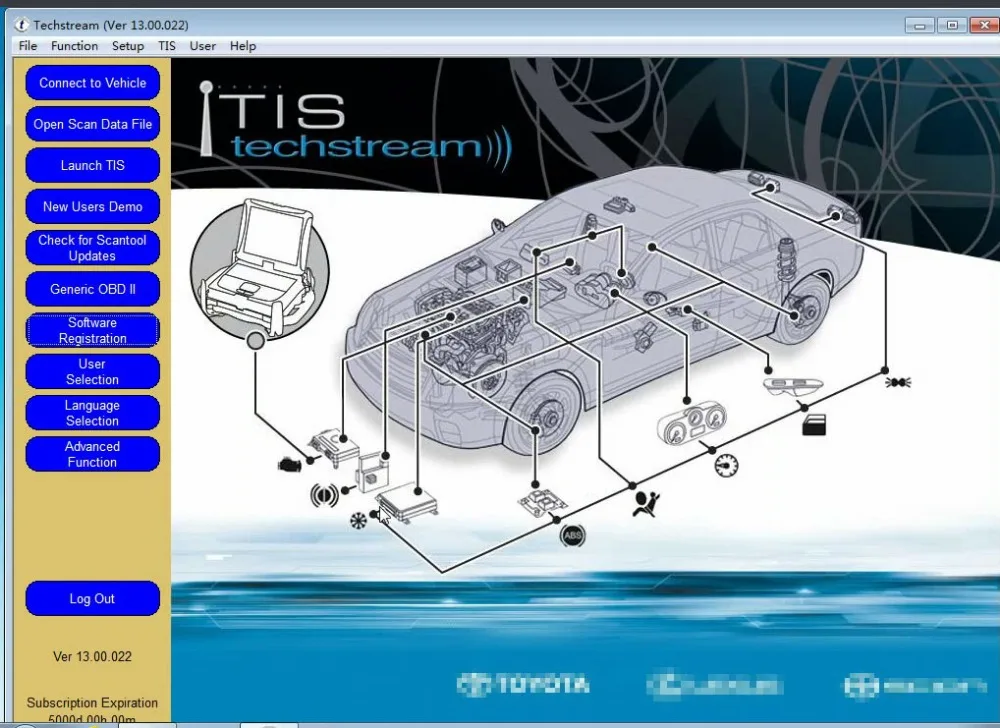 V13.00.022 мини VCI интерфейс для TOYOTA TIS Techstream FTDI FT232RL/FT232RQ MINI-VCI J2534 OBD2 интерфейс