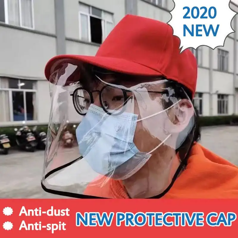 

Multi-function Protective Cap Safety Protective Hat Eye Protection Anti-fog Windproof Hat Anti-saliva Face Cover Cap 4 colors