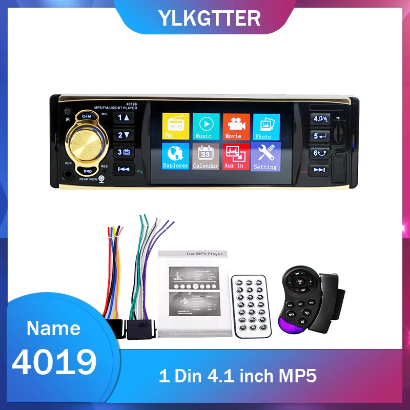 YLKGTTER 1 Din 4 дюймовый умный автомобильный мультимедийный плеер MP4/MP5 12 в Bluetooth стерео
