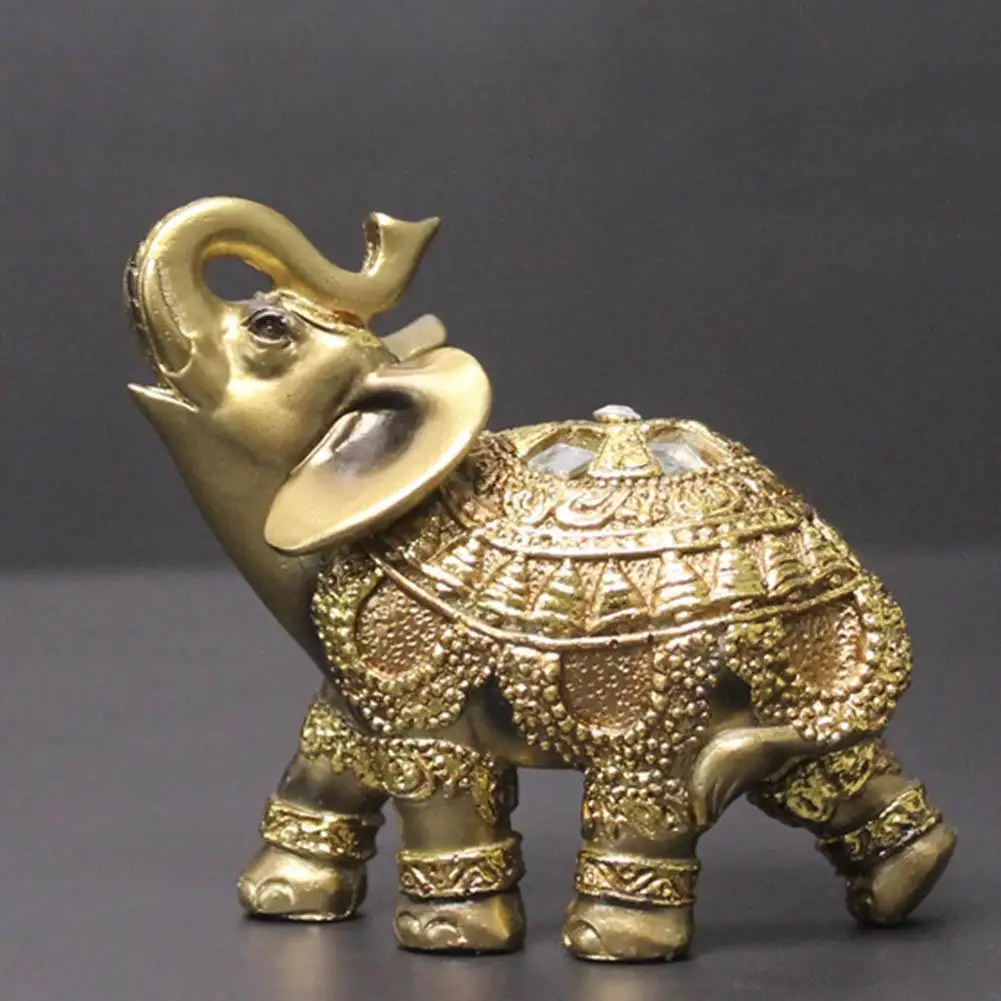 Elephant Figurine Resin Garden Miniature Craft Gift Home Office Decoration Ornaments Desktop Room | Дом и сад