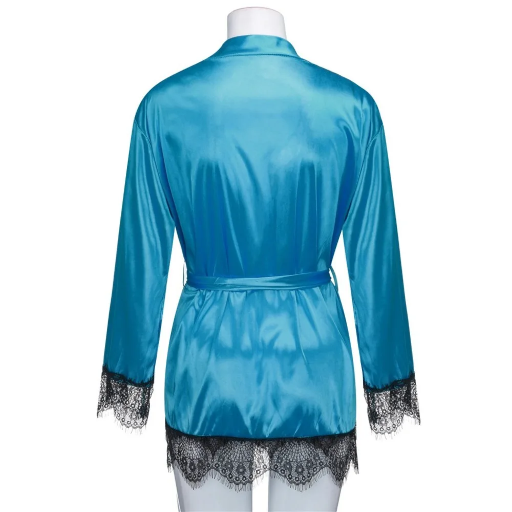 Women Sleepwear Sexy Women Casual Sleepwear Mini Nightgown Summer Slip Dress Lace Home 1pc Robe bathwear Sleepingwear femme#18