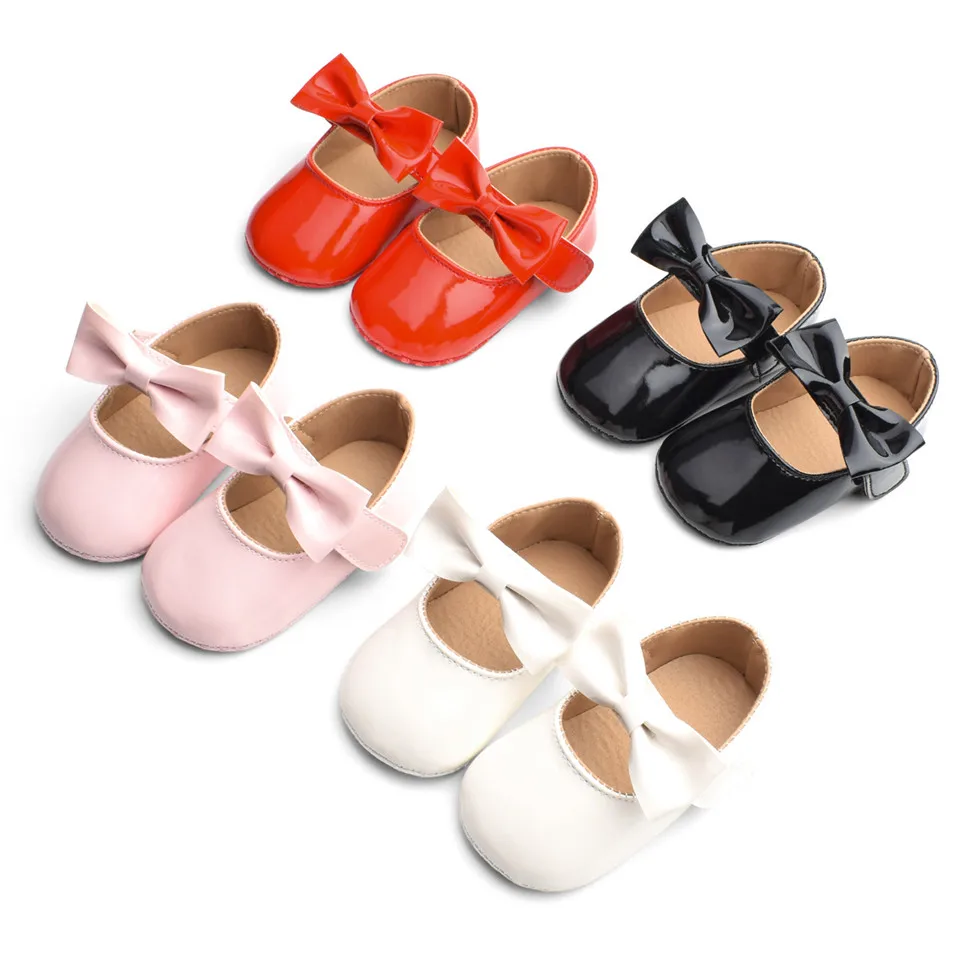 Baby Girls Shoes PU leather Big Bow Princess First Walkers Wedding Party Shoes